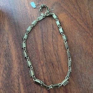 New J crew necklace gold brass chain bead teeth unique j. Crew vintage inspired